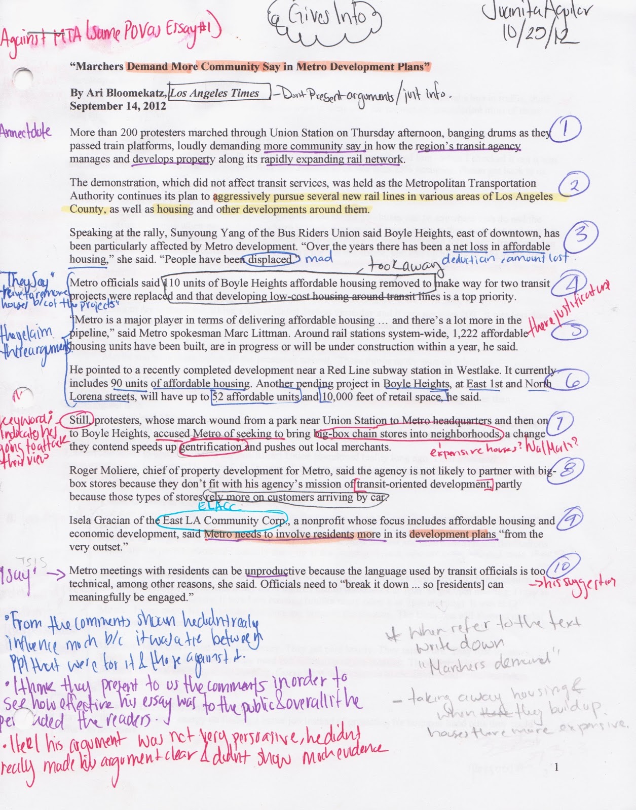 Example of annotating